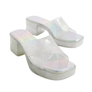 Jeffrey Campbell Glitter Bubblegum Platform Sandals – Size 11